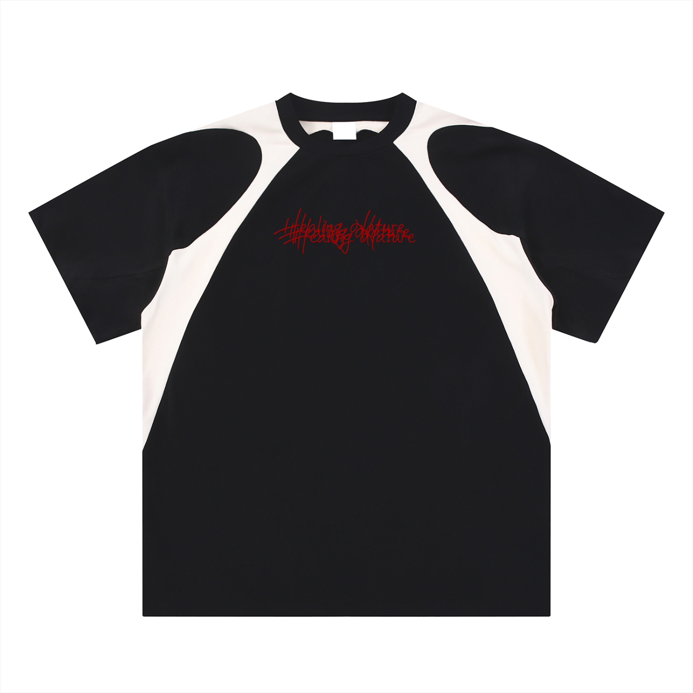 Contrast Panel Cotton T-Shirt