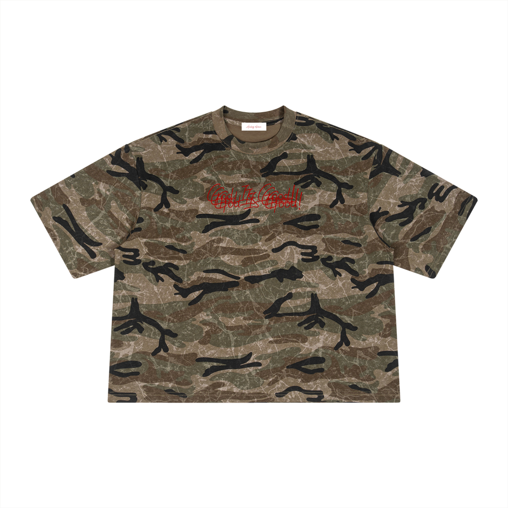 Unisex Boxy Camo Print T-Shirt
