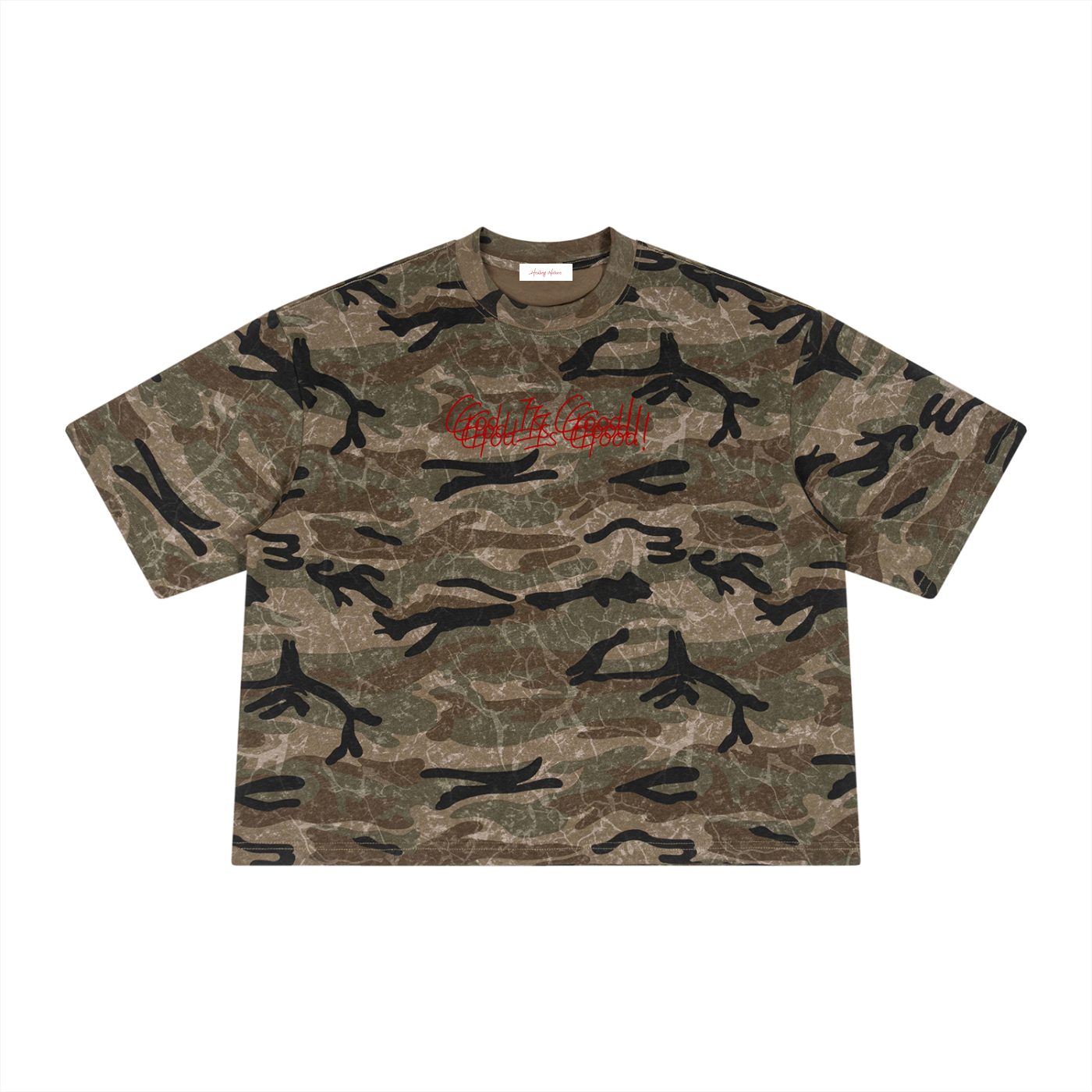 Unisex Boxy Camo Print T-Shirt