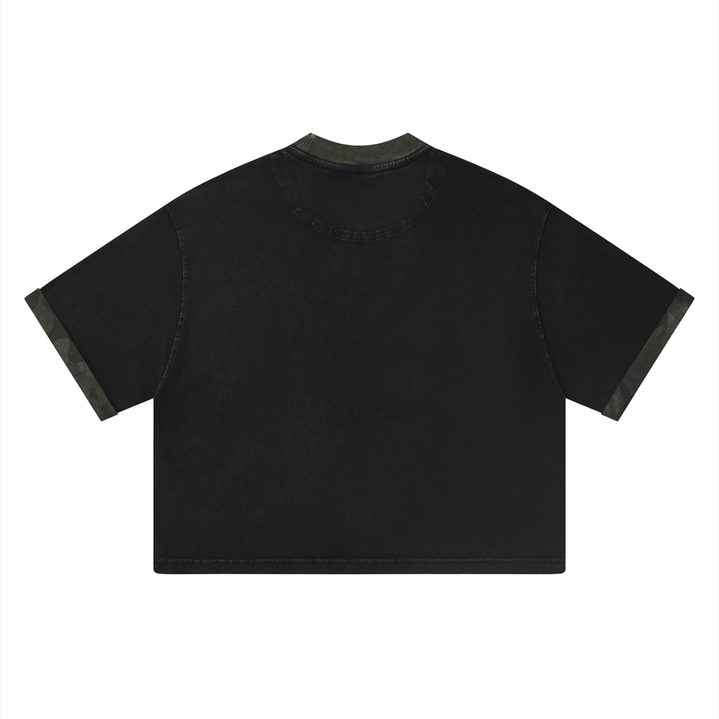 Unisex Vintage Wash Camo Panel T-Shirt