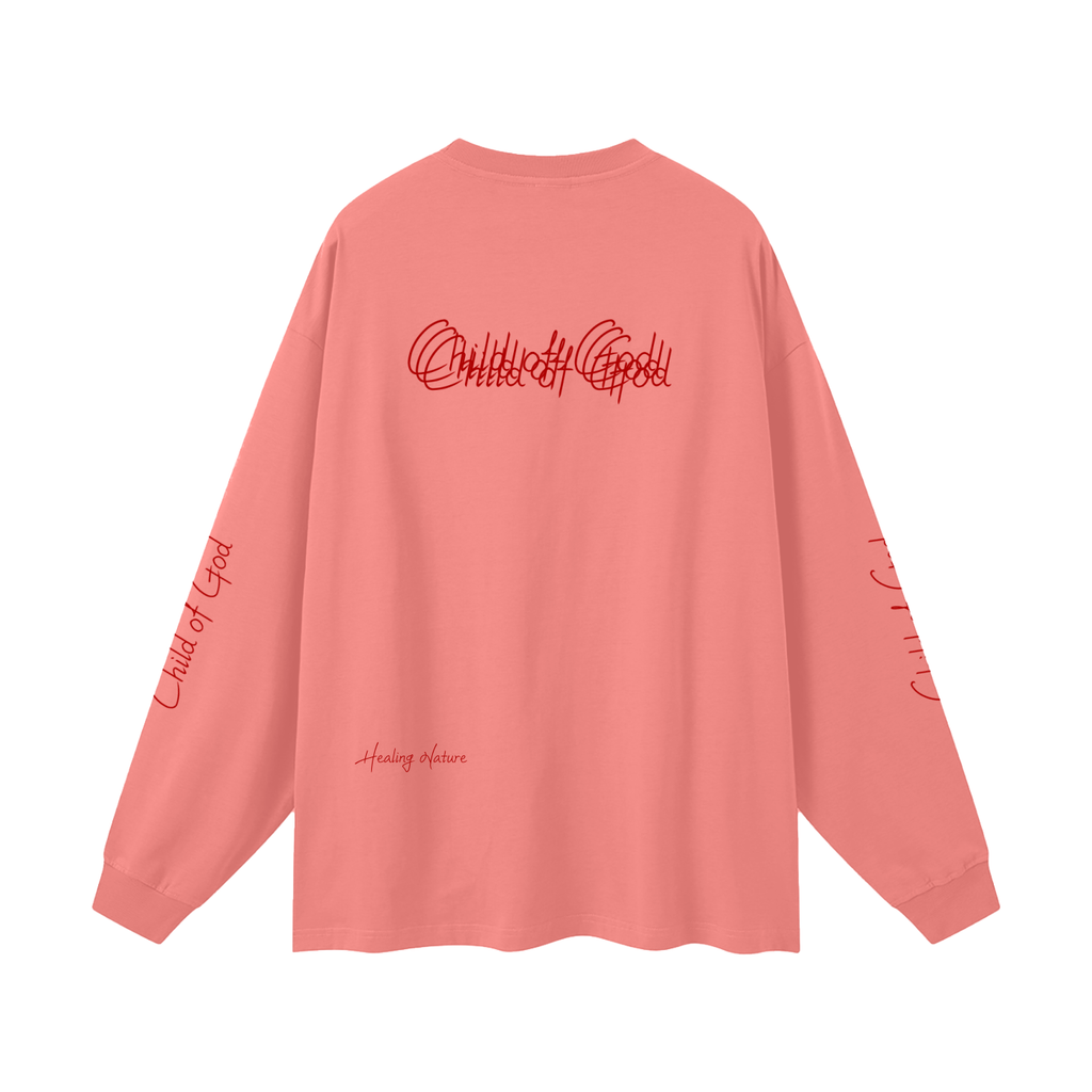 Unisex Earth Tone Loose Fit Long Sleeve T-Shirt