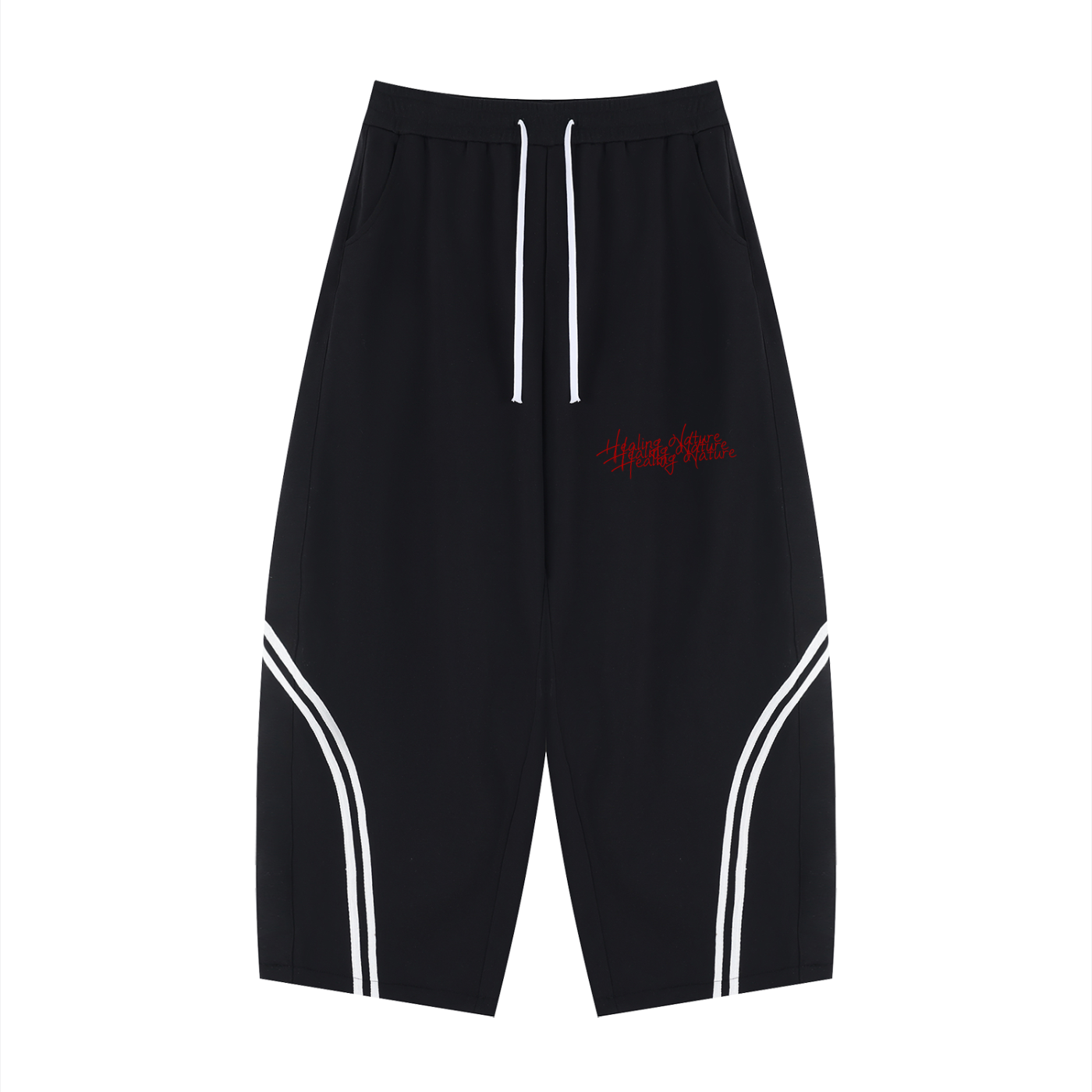 Unisex Wide Leg Piping Sweatpants