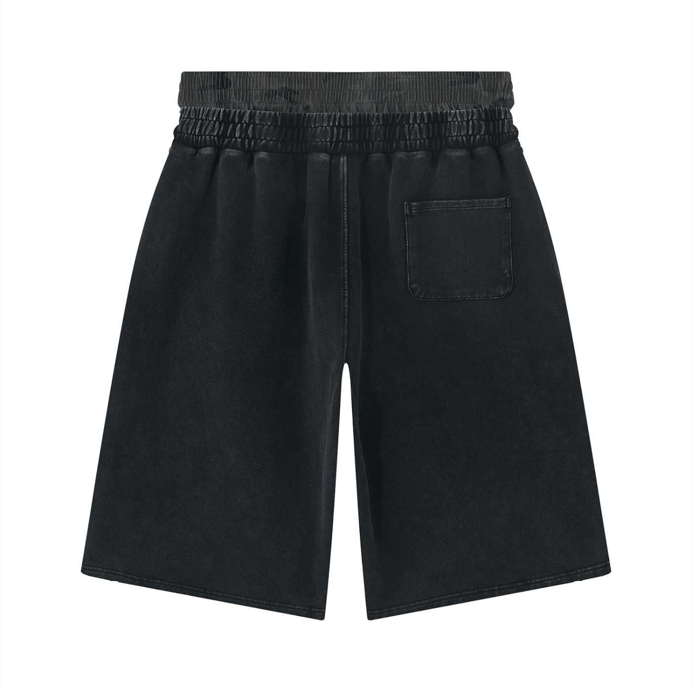 Unisex Vintage Wash Camo Panel Leg Shorts