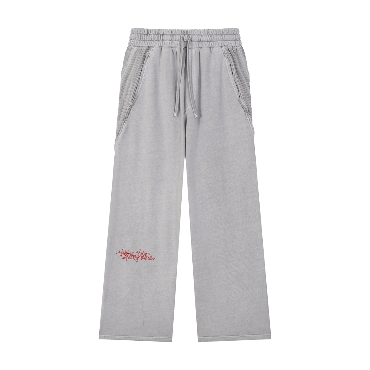 Snow Washed Tape Raw Edge Sweatpants