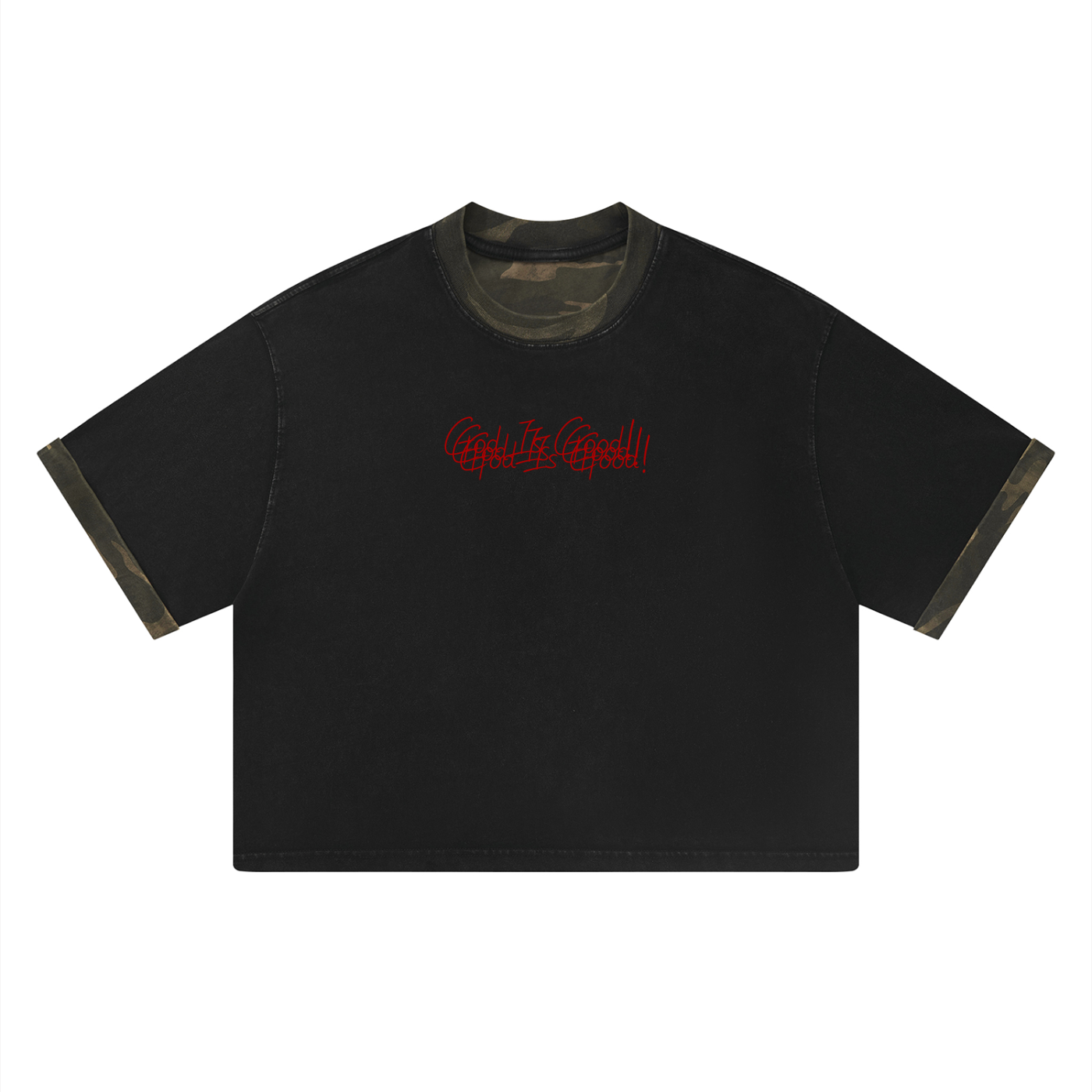 Unisex Vintage Wash Camo Panel T-Shirt