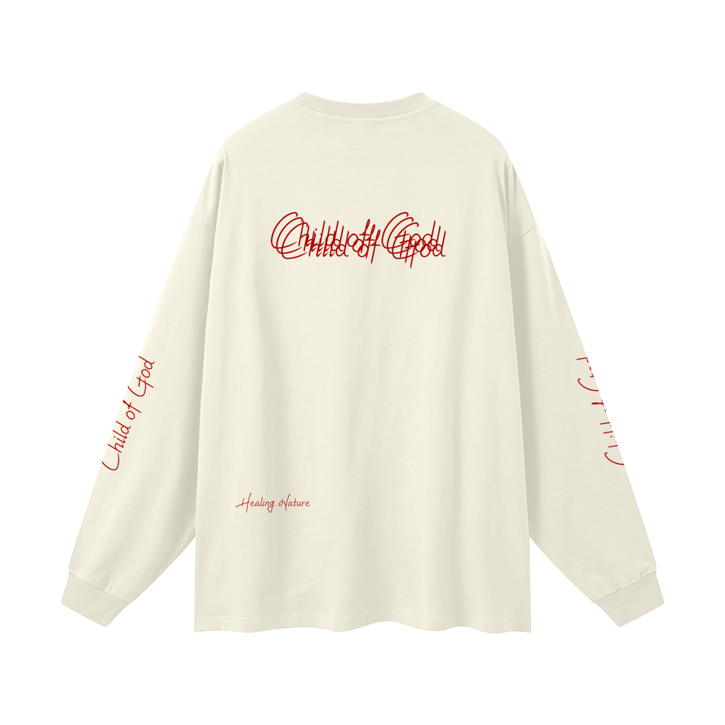 Unisex Earth Tone Loose Fit Long Sleeve T-Shirt