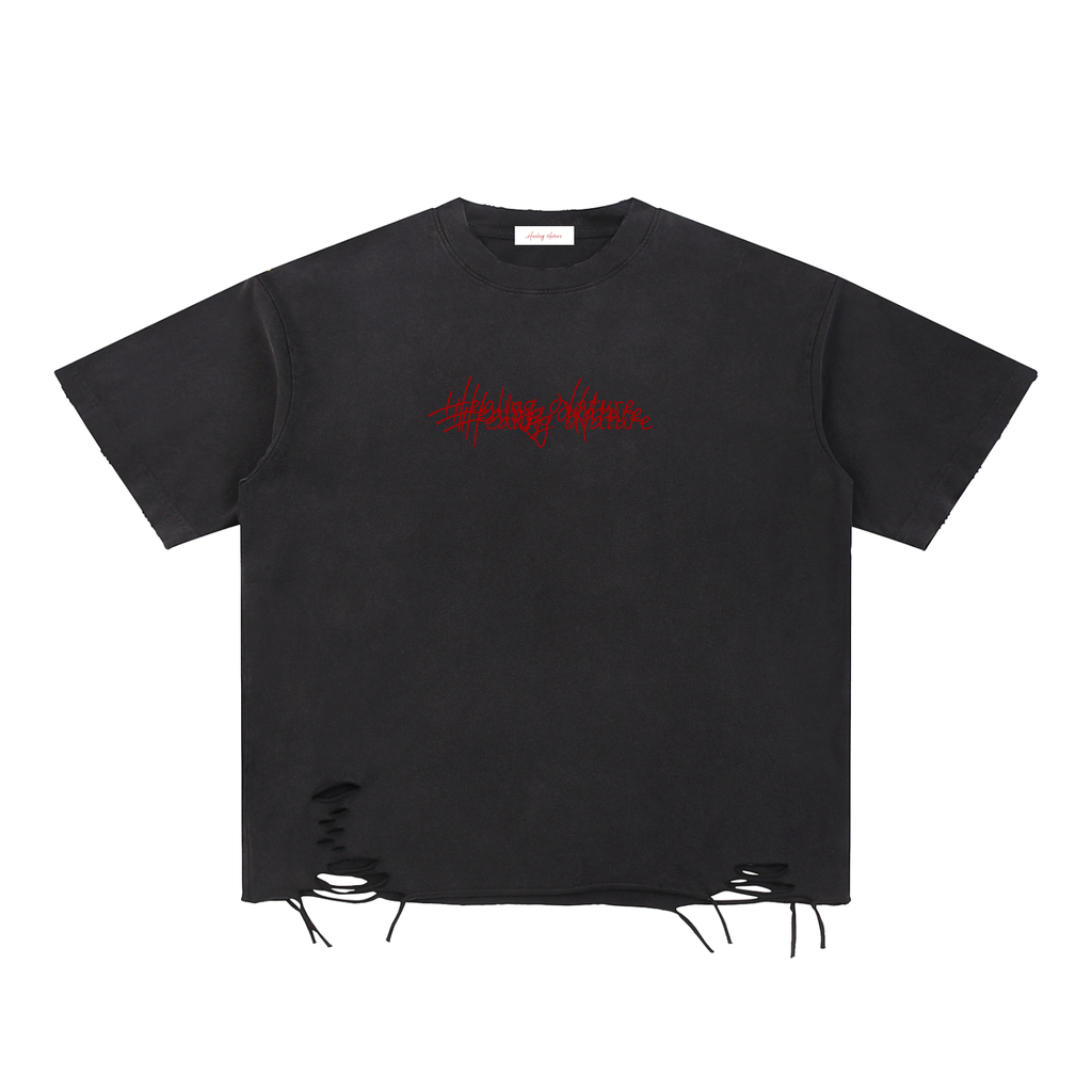 Snow Washed Distressed T-Shirt