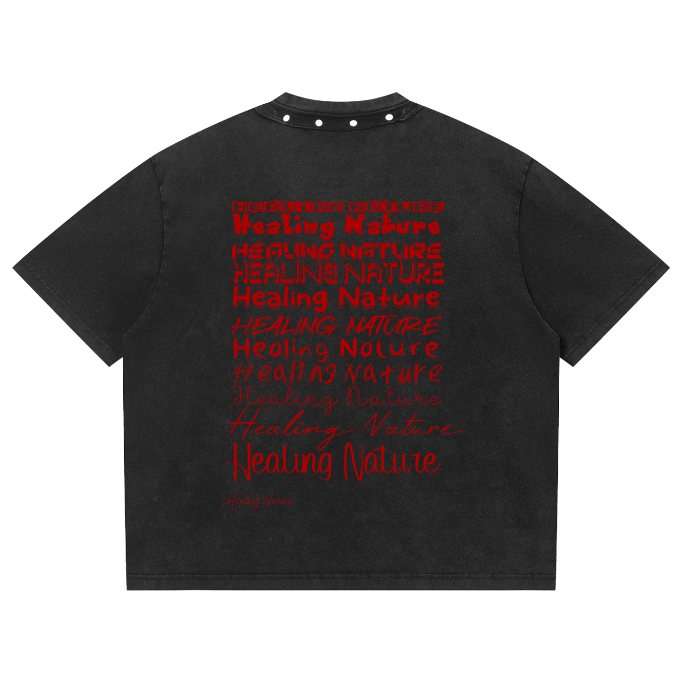 Unisex Washed Boxy Studded T-Shirt