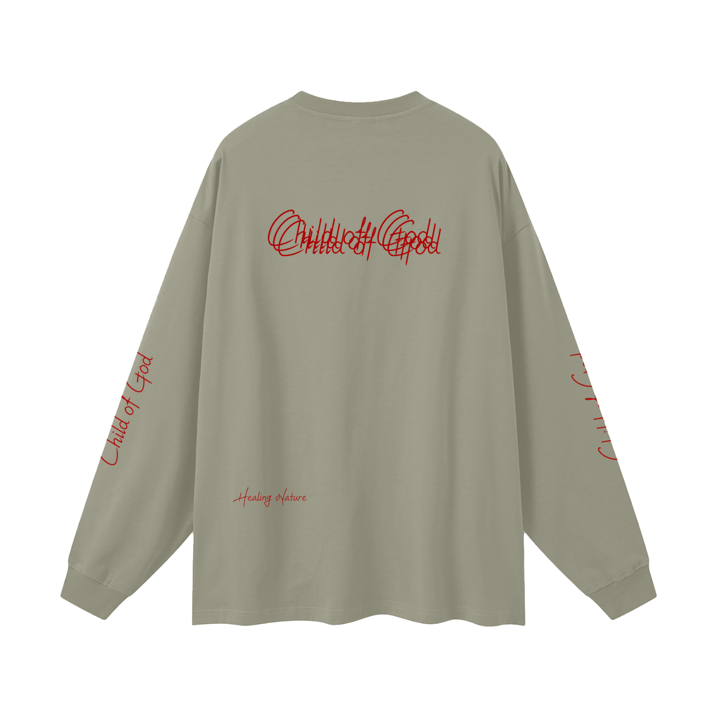 Unisex Earth Tone Loose Fit Long Sleeve T-Shirt