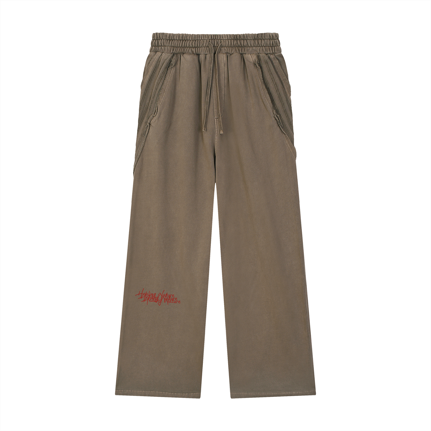 Snow Washed Tape Raw Edge Sweatpants
