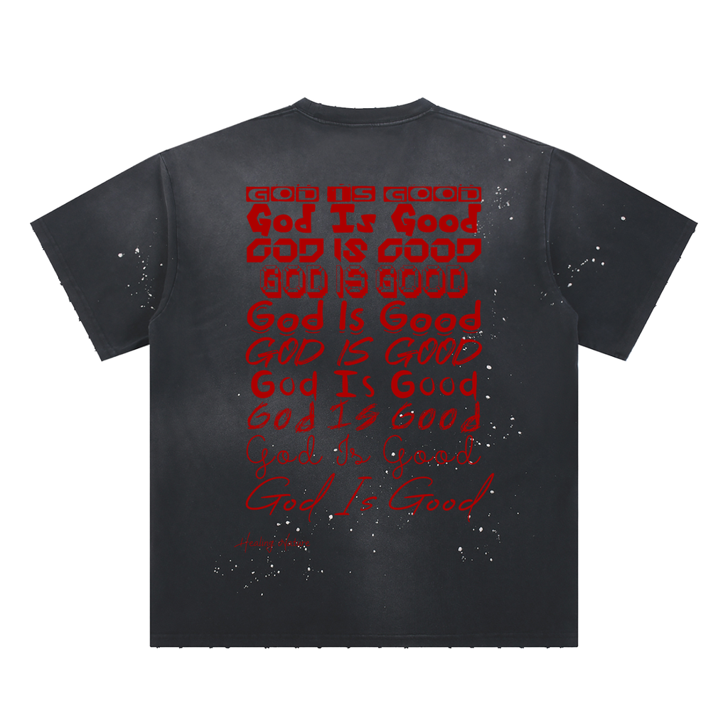 Hand-Frayed Sunfade Paint Splatter T-Shirt