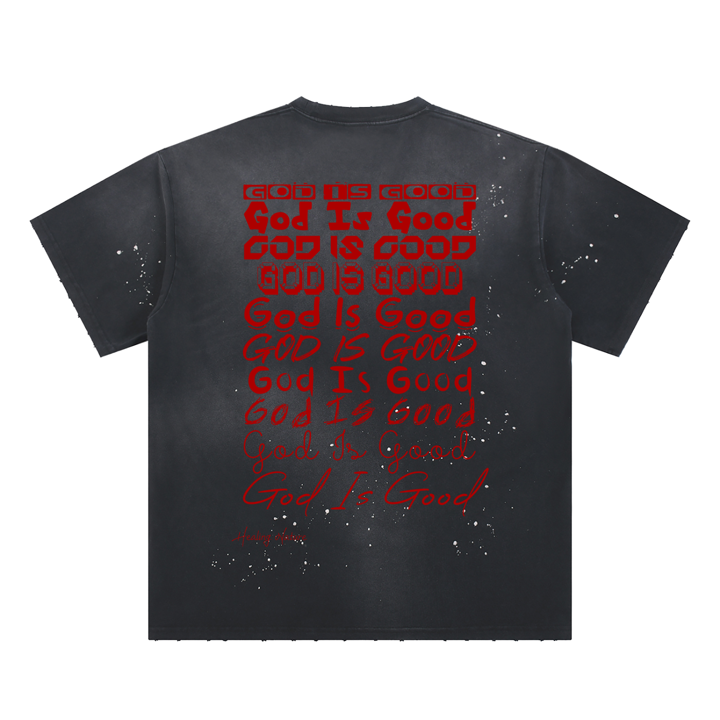 Hand-Frayed Sunfade Paint Splatter T-Shirt