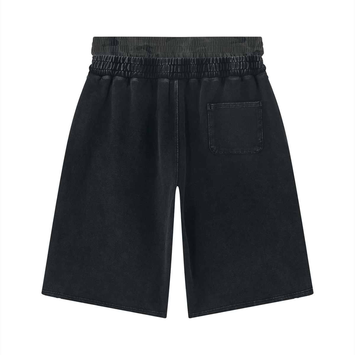 Unisex Vintage Wash Camo Panel Leg Shorts