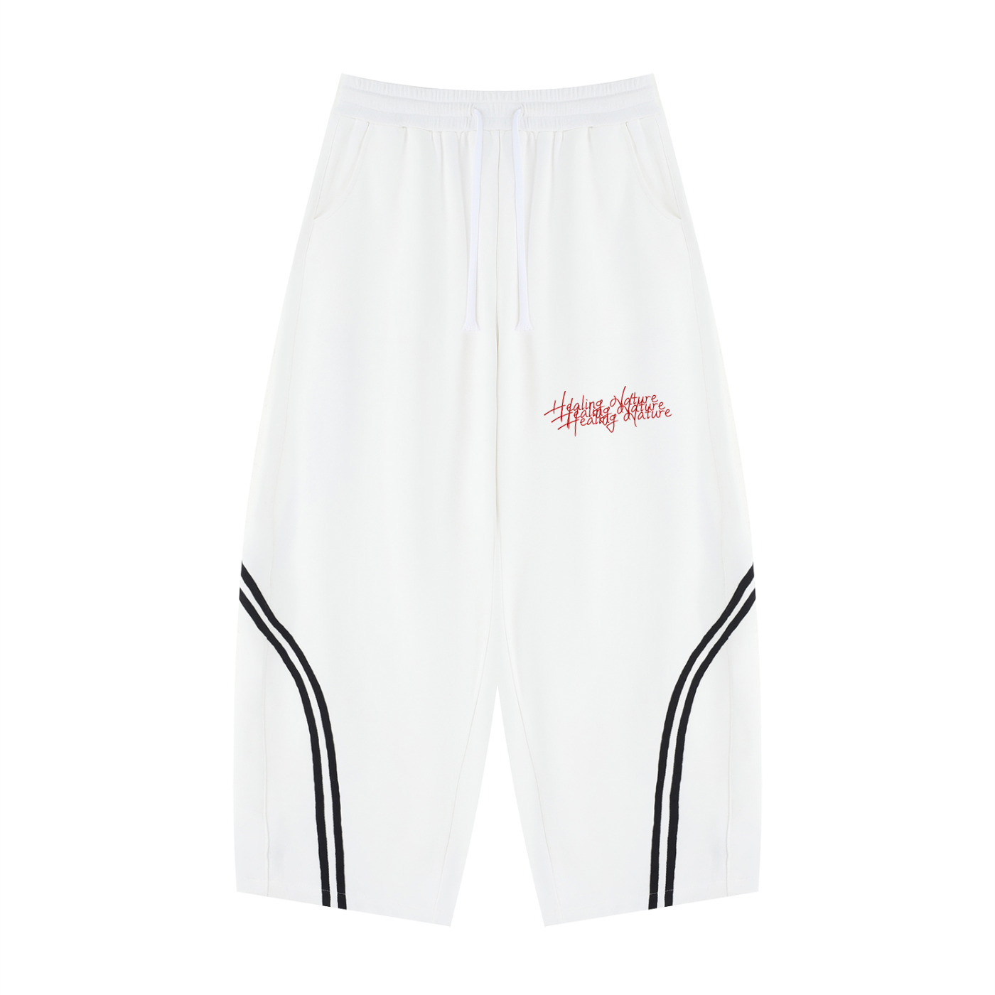 Unisex Wide Leg Piping Sweatpants