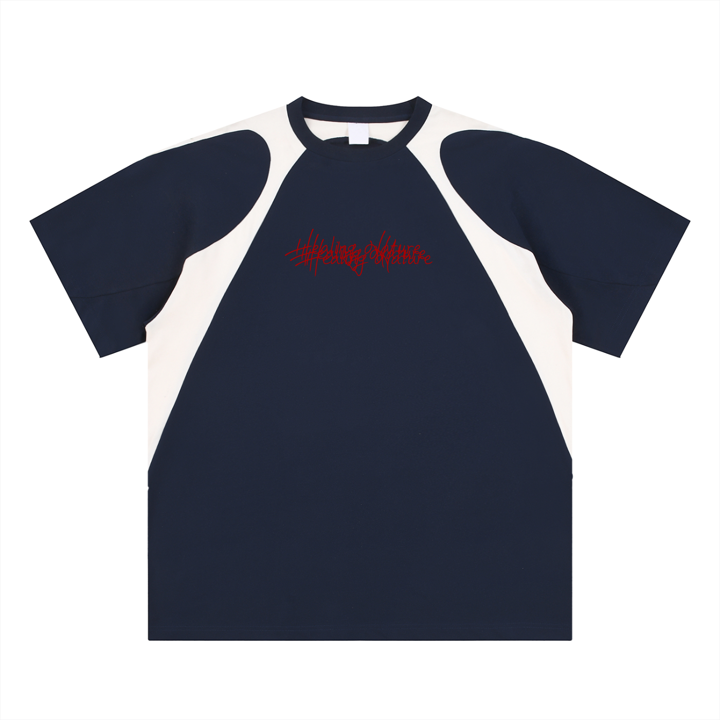 Contrast Panel Cotton T-Shirt