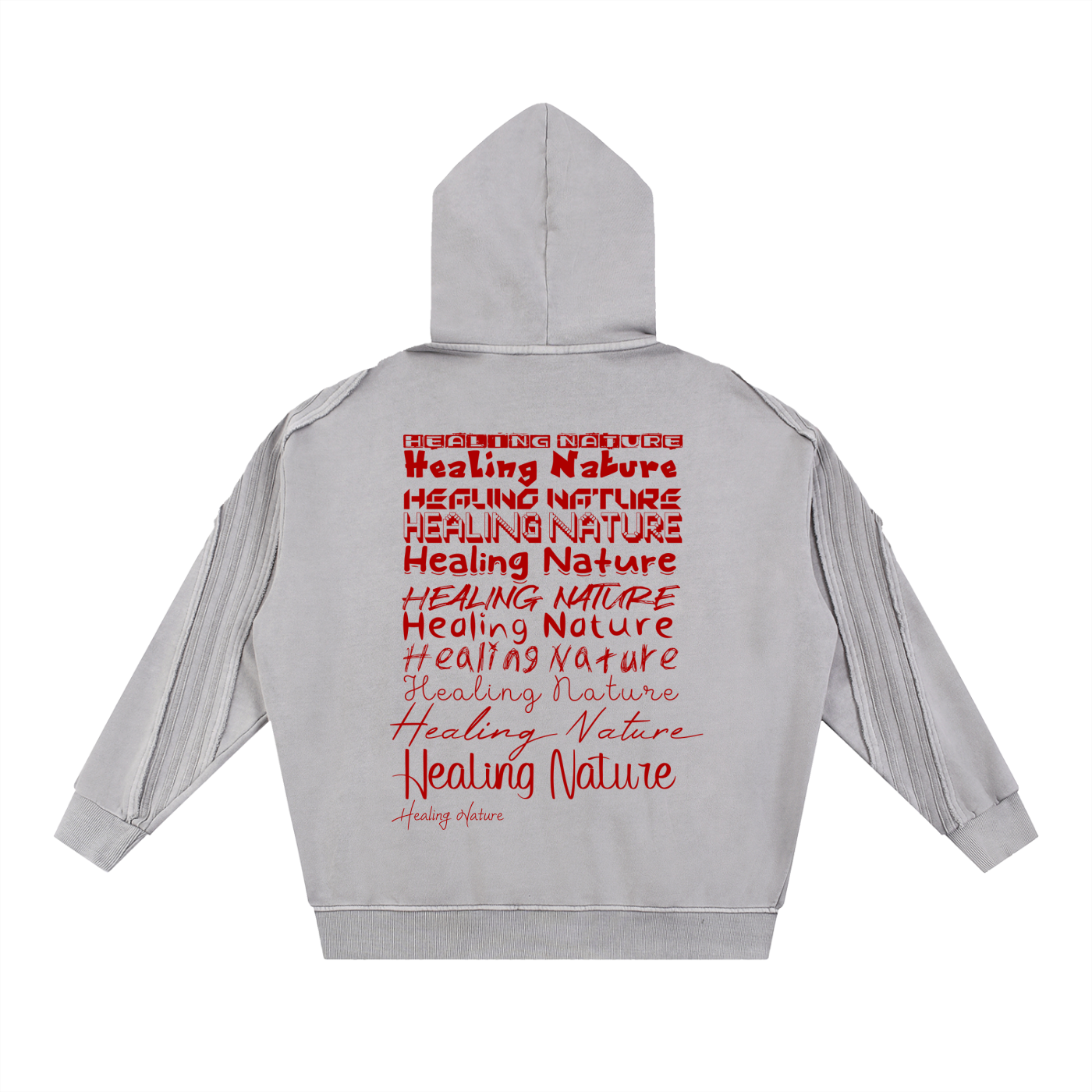 Snow Washed Tape Raw Edge Zip Hoodie