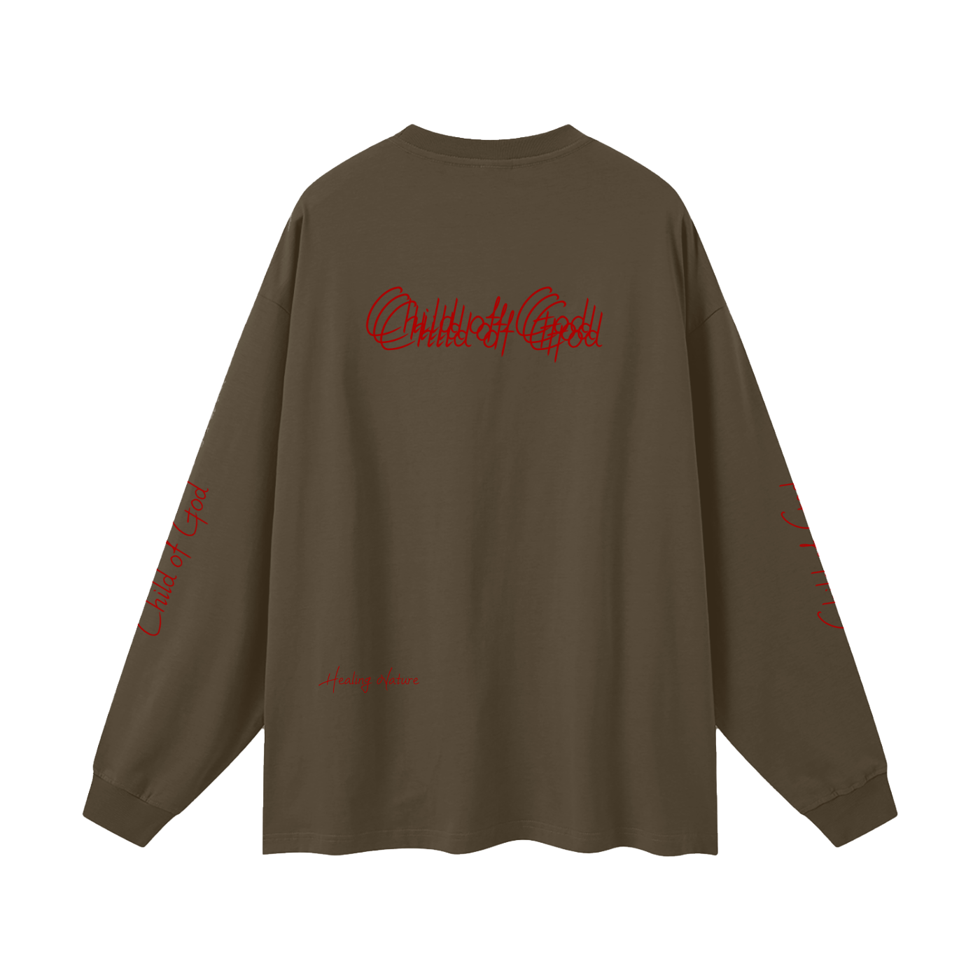 Unisex Earth Tone Loose Fit Long Sleeve T-Shirt