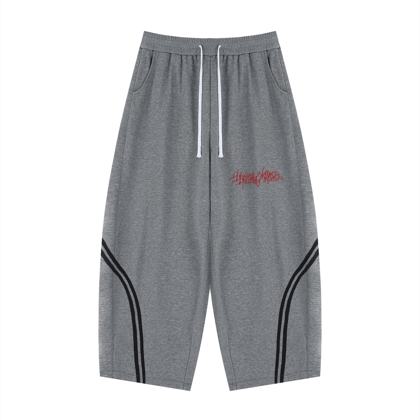 Unisex Wide Leg Piping Sweatpants