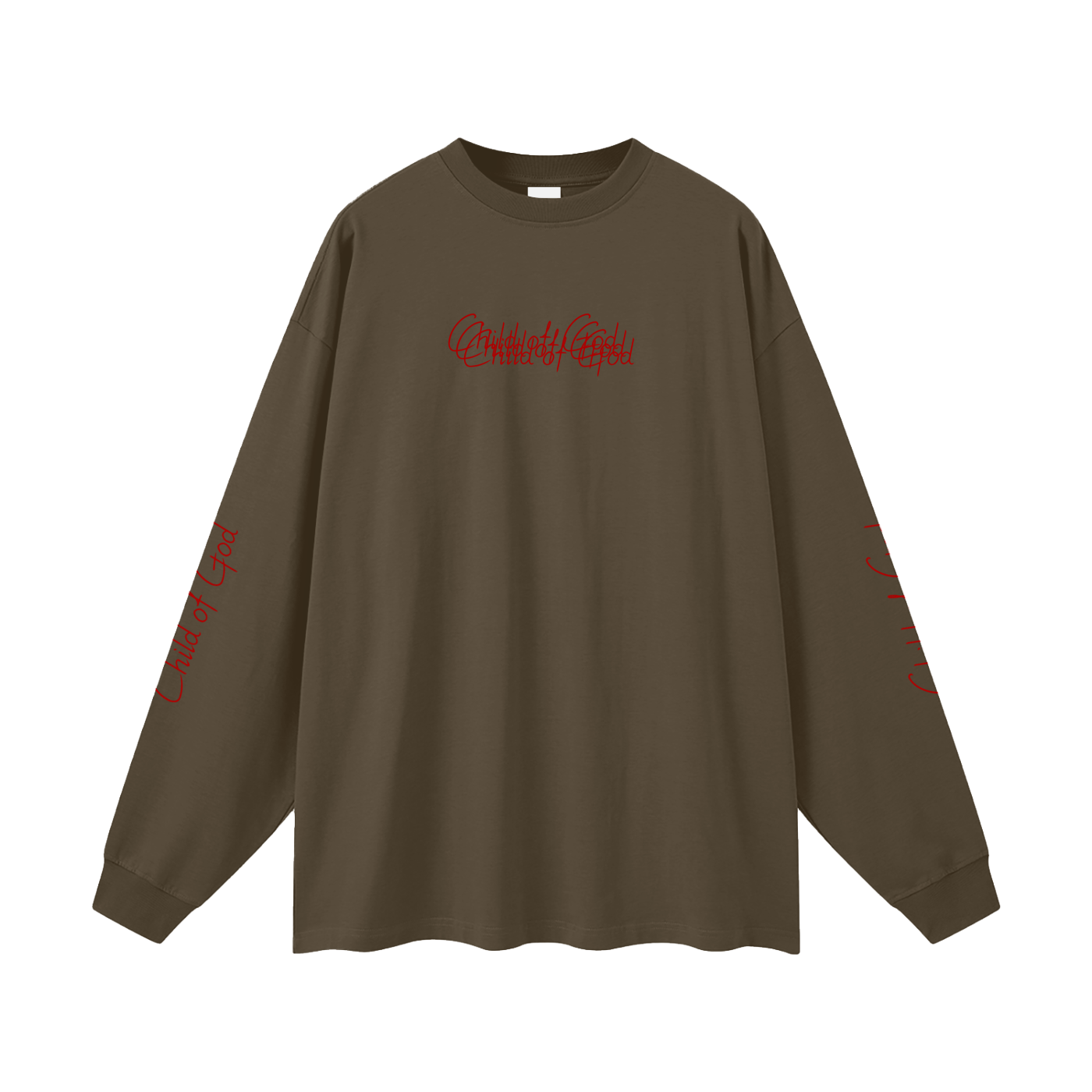 Unisex Earth Tone Loose Fit Long Sleeve T-Shirt