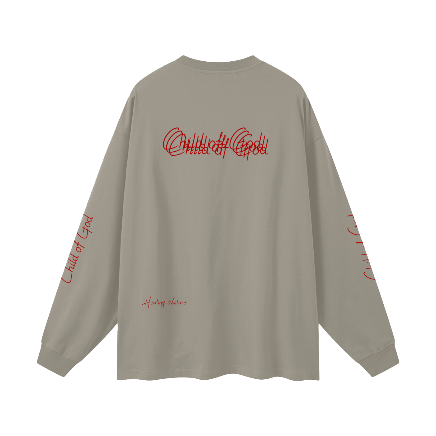 Unisex Earth Tone Loose Fit Long Sleeve T-Shirt
