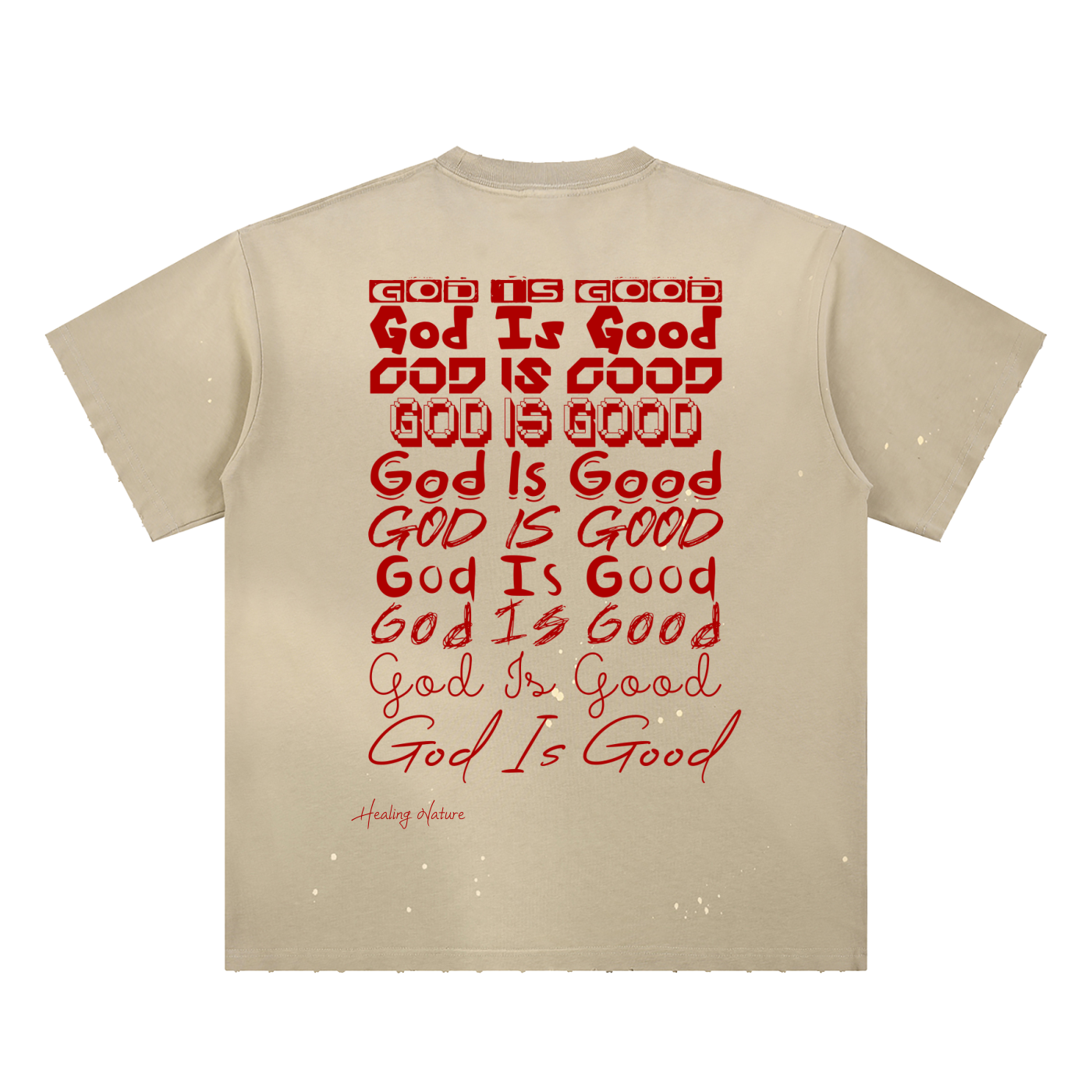 Hand-Frayed Sunfade Paint Splatter T-Shirt