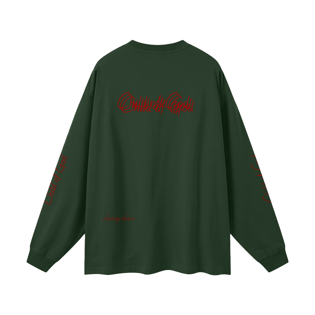 Unisex Earth Tone Loose Fit Long Sleeve T-Shirt