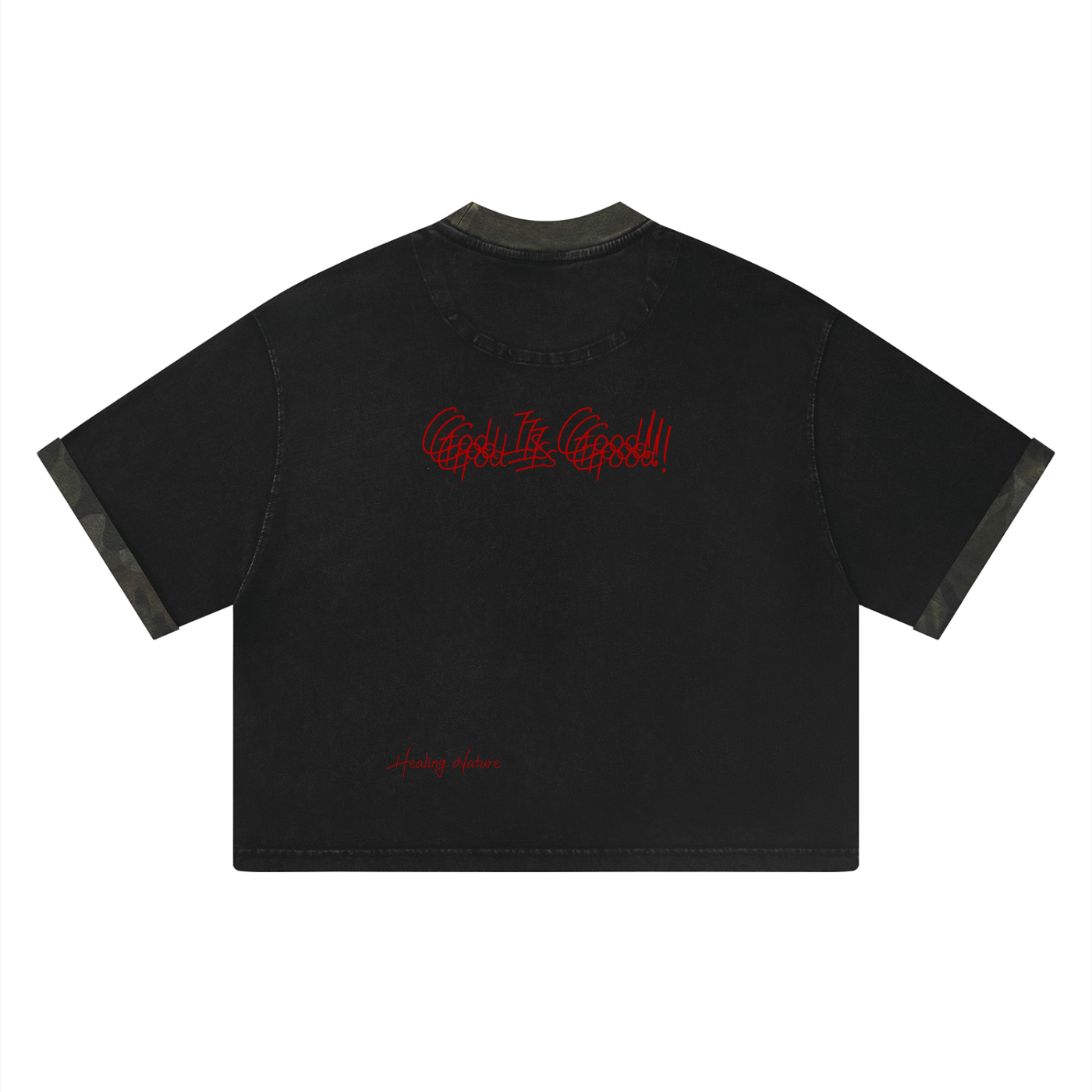 Unisex Vintage Wash Camo Panel T-Shirt