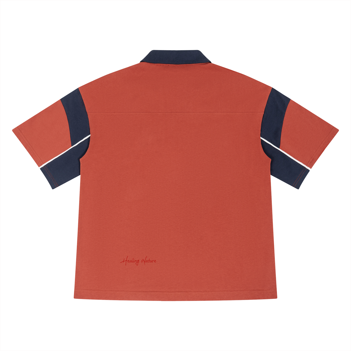 Unisex Boxy Color Block Polo Shirt
